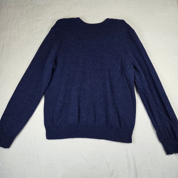 Polo Ralph Lauren 100% Lambs Wool Sweater Mens XL Navy 0660 - Picture 2 of 7